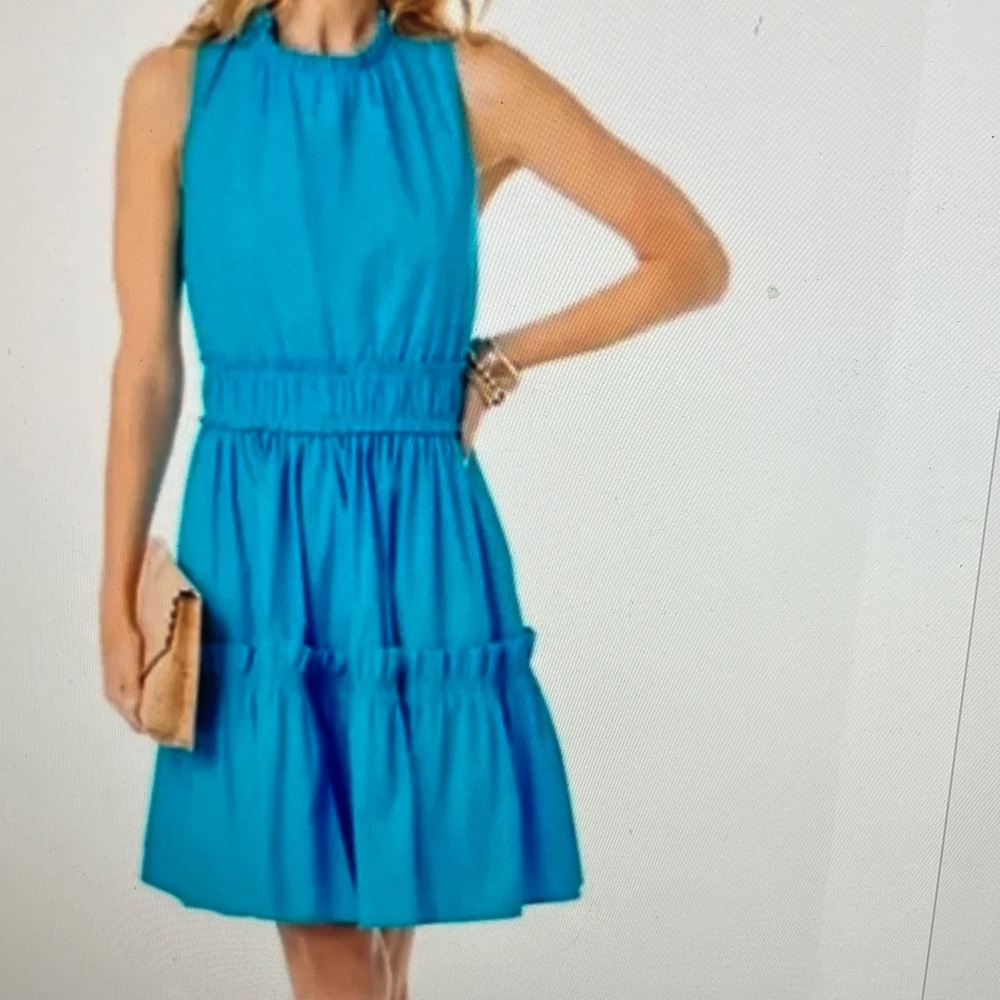 Lilly Pulitzer Elina Sleeveless Tiered Dress in Cumulus Blue size 12